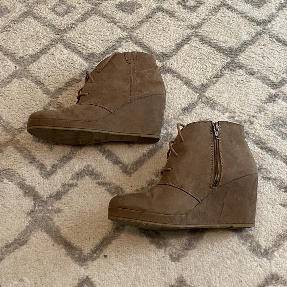 Merona Tan Wedge Ankle Boots